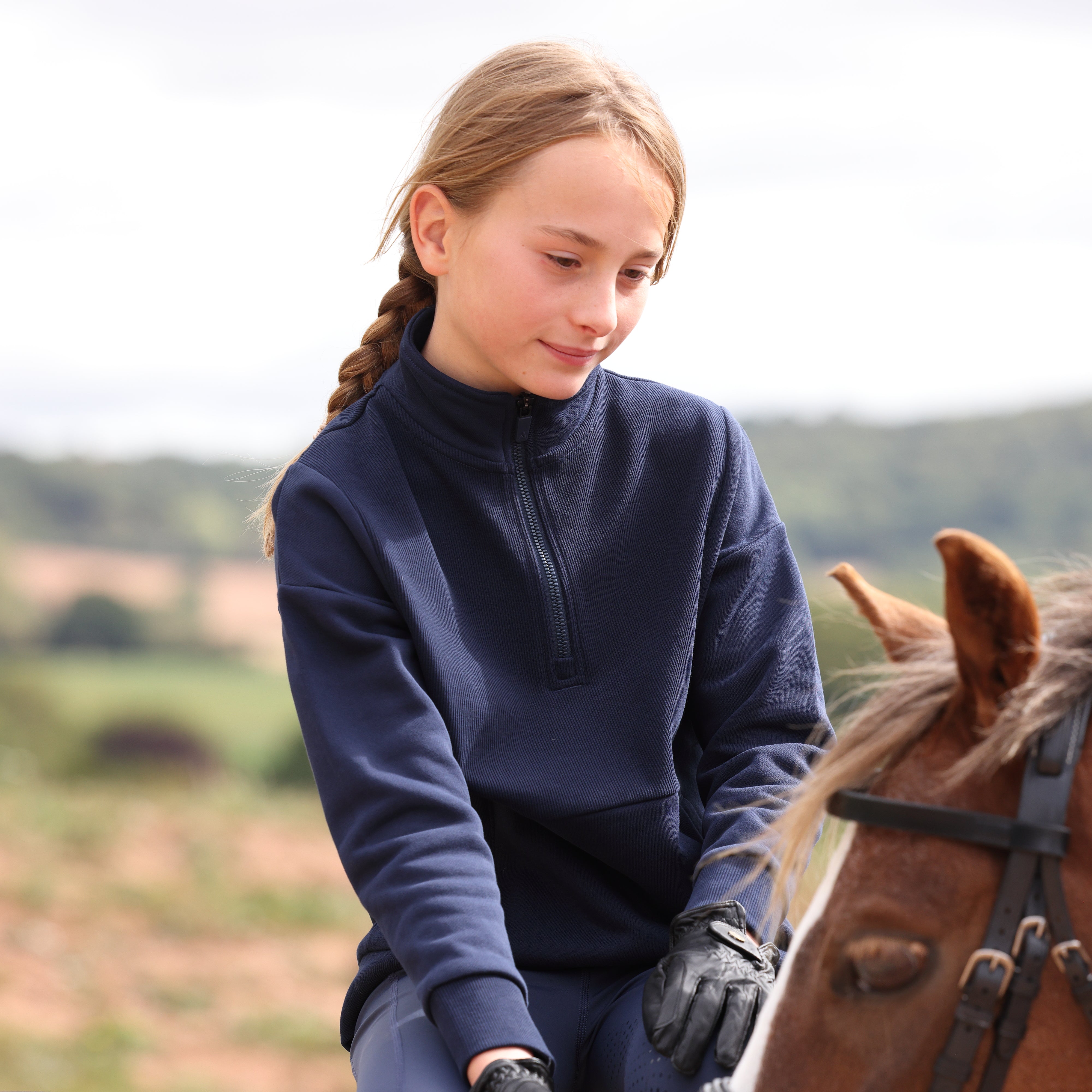 Aubrion React Young Rider Quarter Zip Sweater