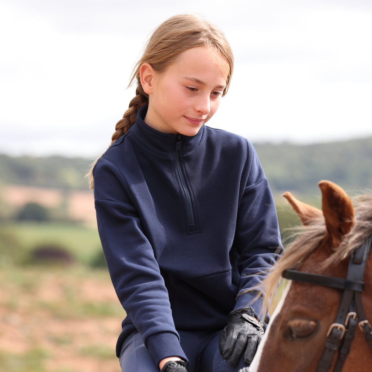 Aubrion React Young Rider Quarter Zip Sweater