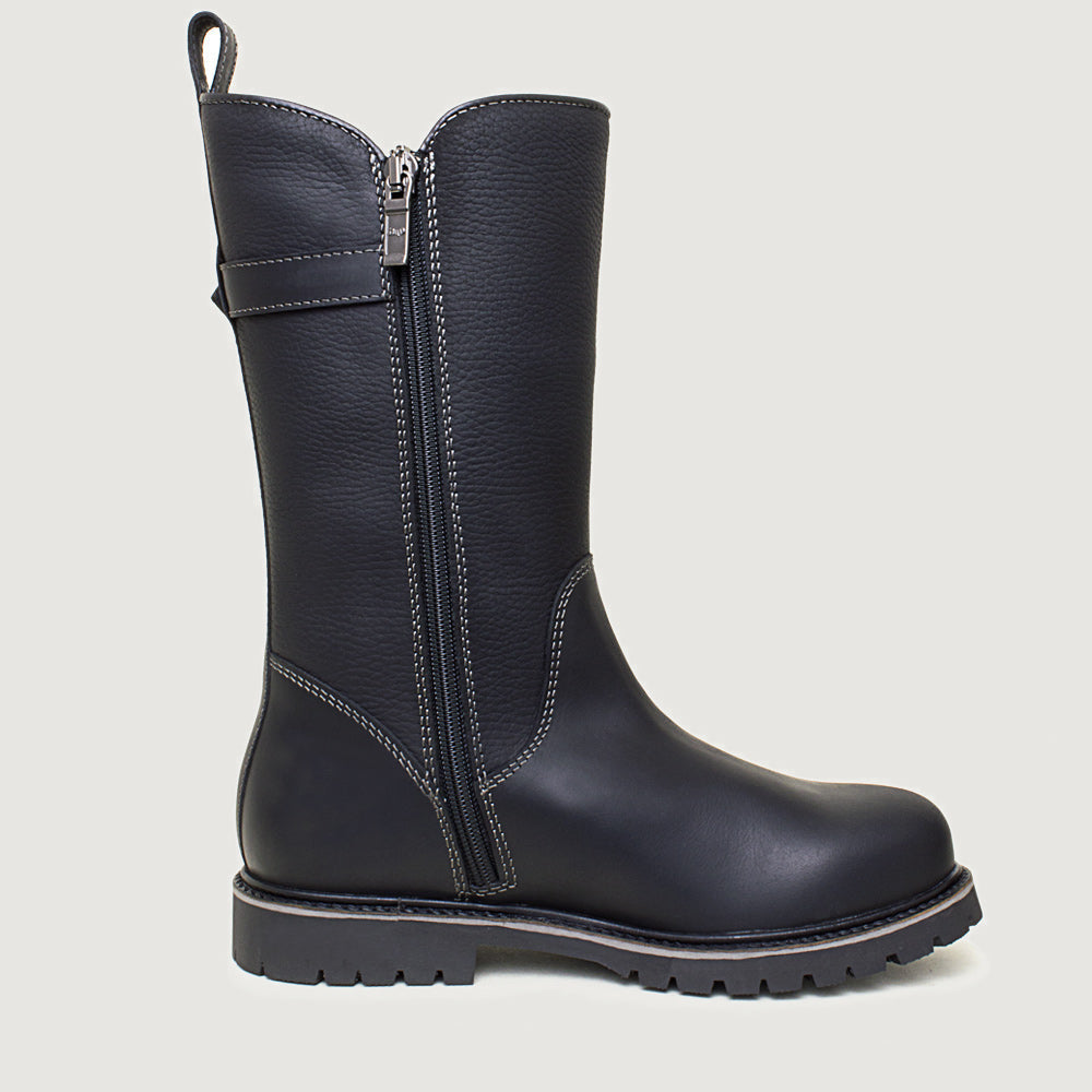 Quebec Waterproof Zip Up Mid Calf Boots - Black