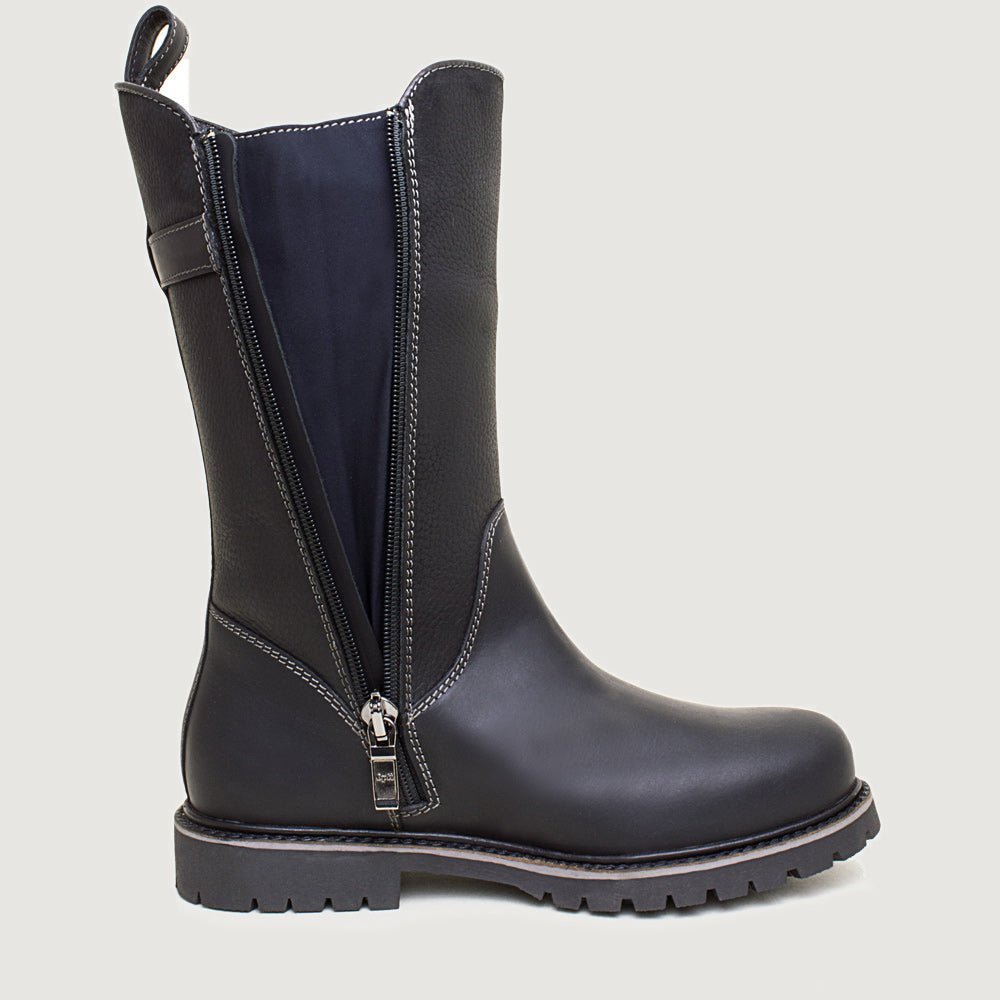 Quebec Waterproof Zip Up Mid Calf Boots - Black