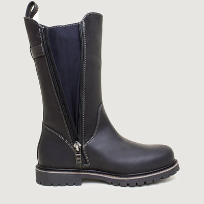 Quebec Waterproof Zip Up Mid Calf Boots - Black