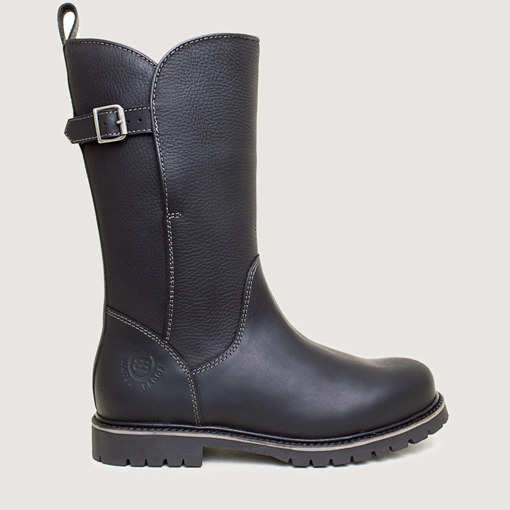 Quebec Waterproof Zip Up Mid Calf Boots - Black