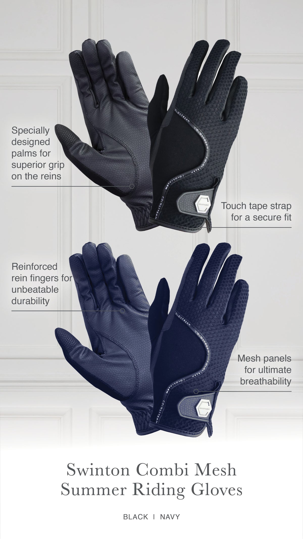 Coldstream Swinton Combi Mesh Summer Riding Gloves