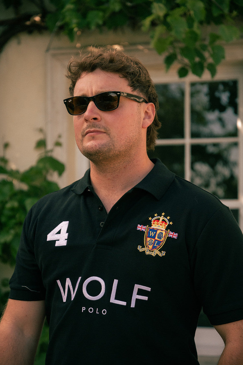 Wolf London Men's Signature Black Polo Shirt