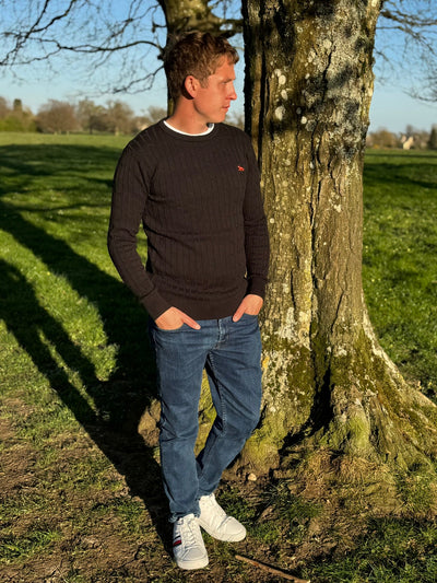 Men's Black Unisex Hudson Bay Cable Knit Jumper