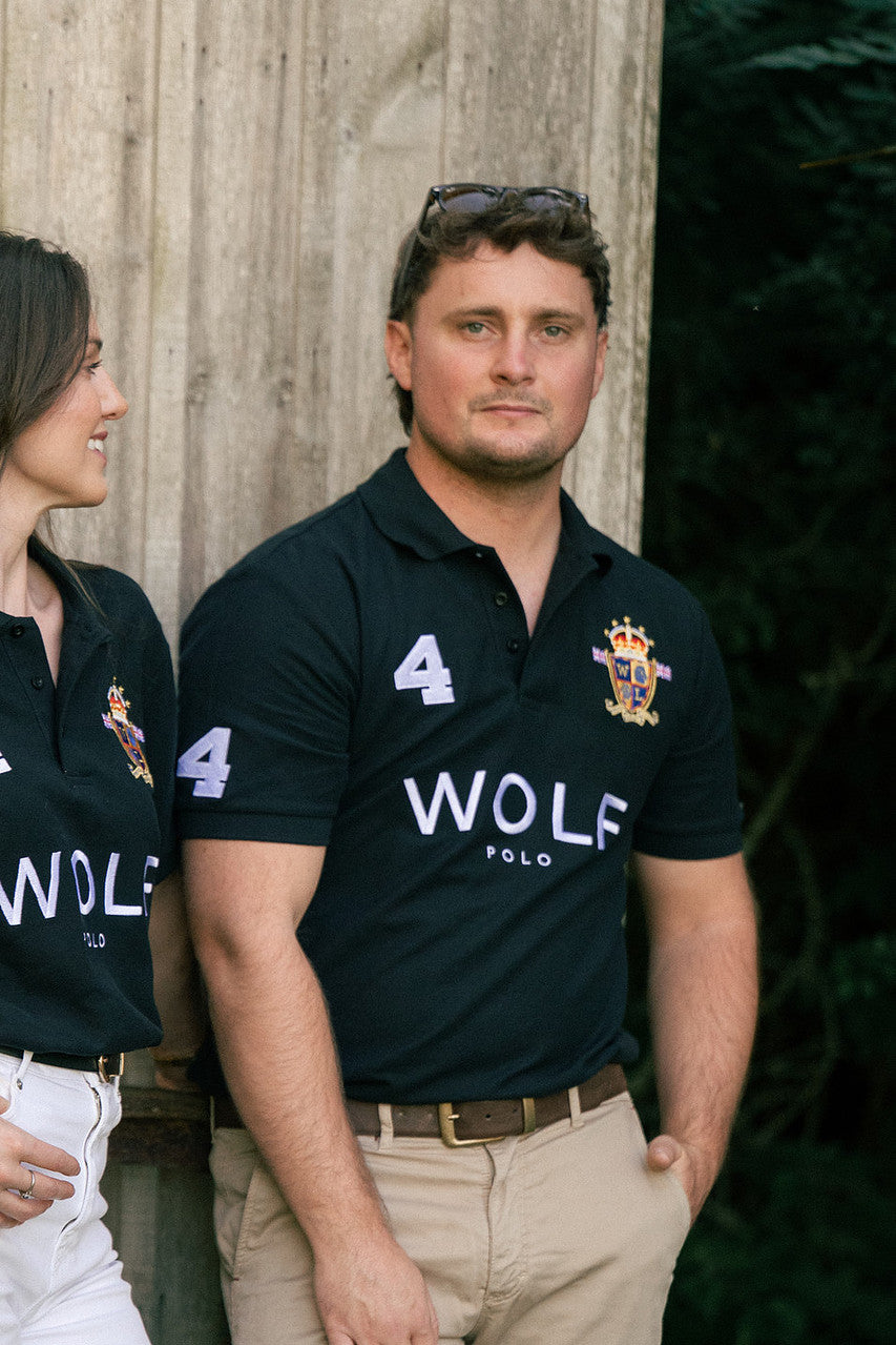 Wolf London Men's Signature Black Polo Shirt