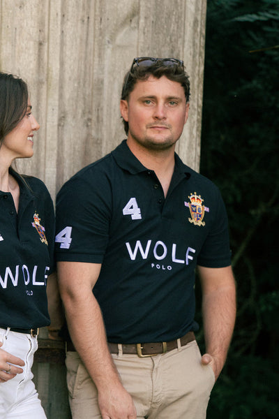 Wolf London Men's Signature Black Polo Shirt