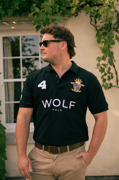 Wolf London Men's Signature Black Polo Shirt