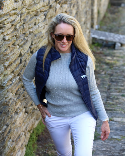 Women's Grey Unisex Hudson Bay Cable Knit Jumper