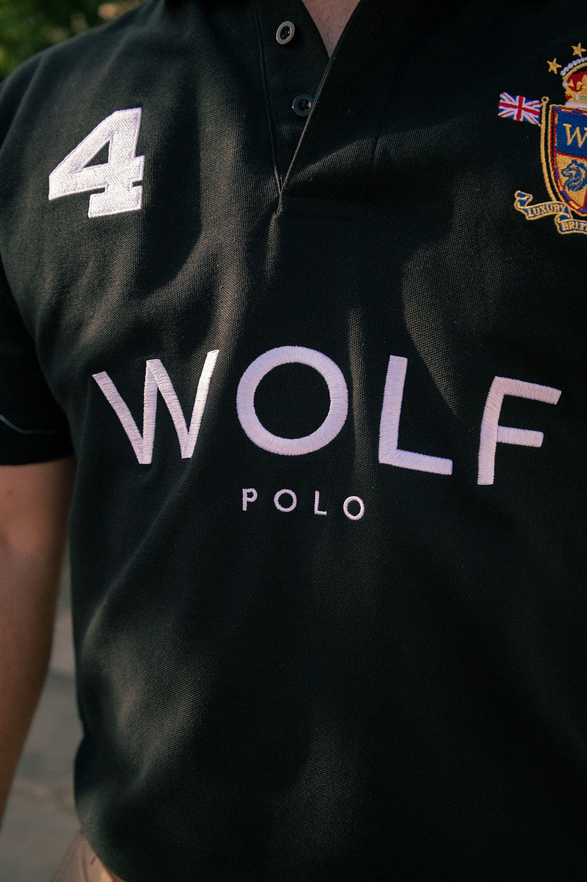 Wolf London Men's Signature Black Polo Shirt