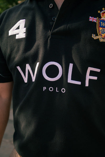 Wolf London Men's Signature Black Polo Shirt