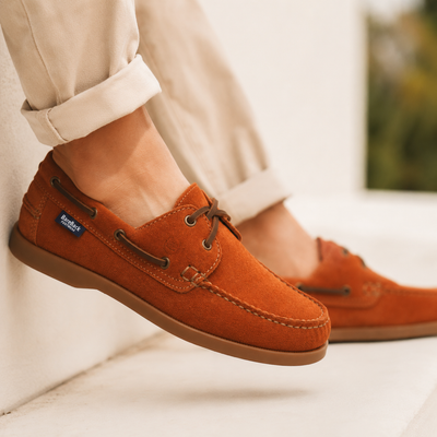 Barco Suede Deck Shoe - Burnt Orange