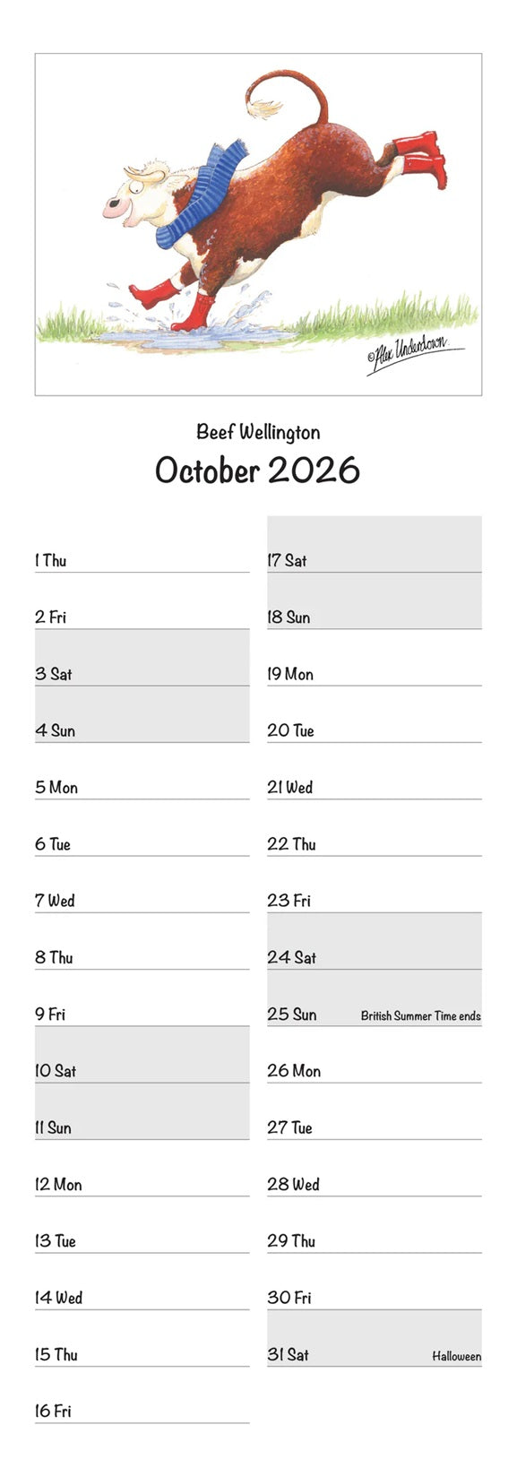 Country Calendar 2026 - Alex Underdown