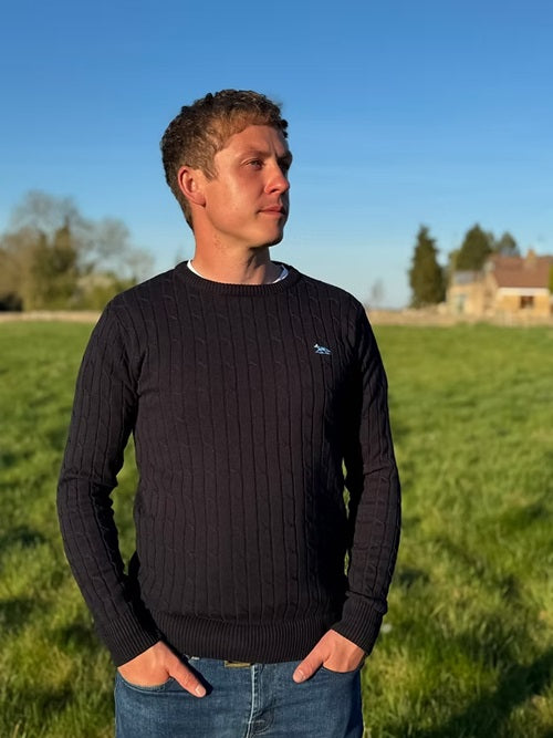 Wolf London Unisex Hudson Bay Cable Knit Crew Neck Jumper