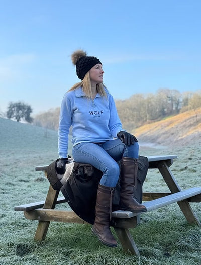 Wolf London Unisex Blue Minchinhampton French Terry Quarter Zip