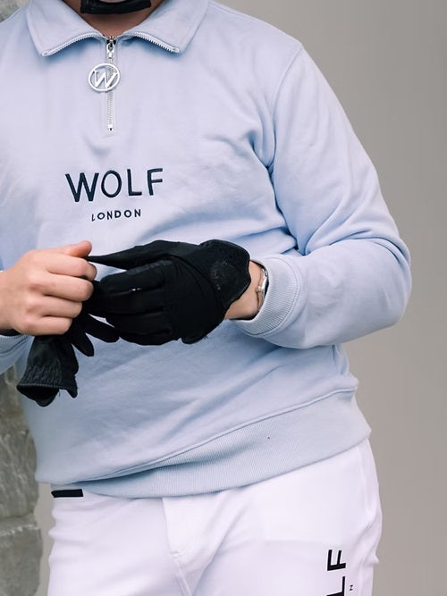 Wolf London Unisex Blue Minchinhampton French Terry Quarter Zip
