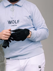 Wolf London Unisex Blue Minchinhampton French Terry Quarter Zip