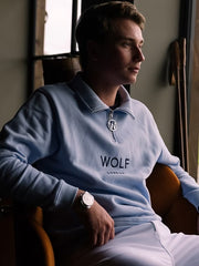 Wolf London Unisex Blue Minchinhampton French Terry Quarter Zip