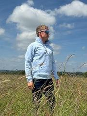 Wolf London Unisex Blue Minchinhampton French Terry Quarter Zip