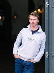 Wolf London Unisex Blue Minchinhampton French Terry Quarter Zip