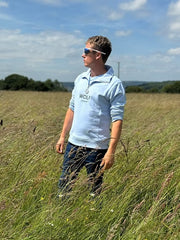Wolf London Unisex Blue Minchinhampton French Terry Quarter Zip