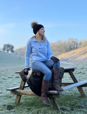 Wolf London Unisex Blue Minchinhampton French Terry Quarter Zip