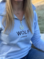 Wolf London Unisex Blue Minchinhampton French Terry Quarter Zip