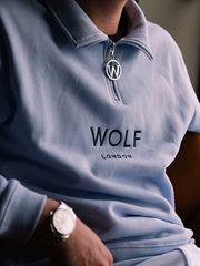 Wolf London Unisex Blue Minchinhampton French Terry Quarter Zip