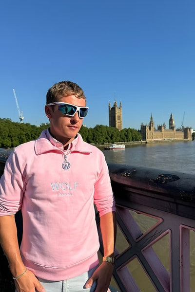 Wolf London Unisex Pink Minchinhampton French Terry Quarter Zip