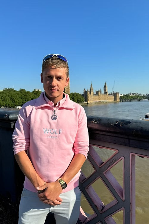 Wolf London Unisex Pink Minchinhampton French Terry Quarter Zip