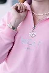 Wolf London Unisex Pink Minchinhampton French Terry Quarter Zip