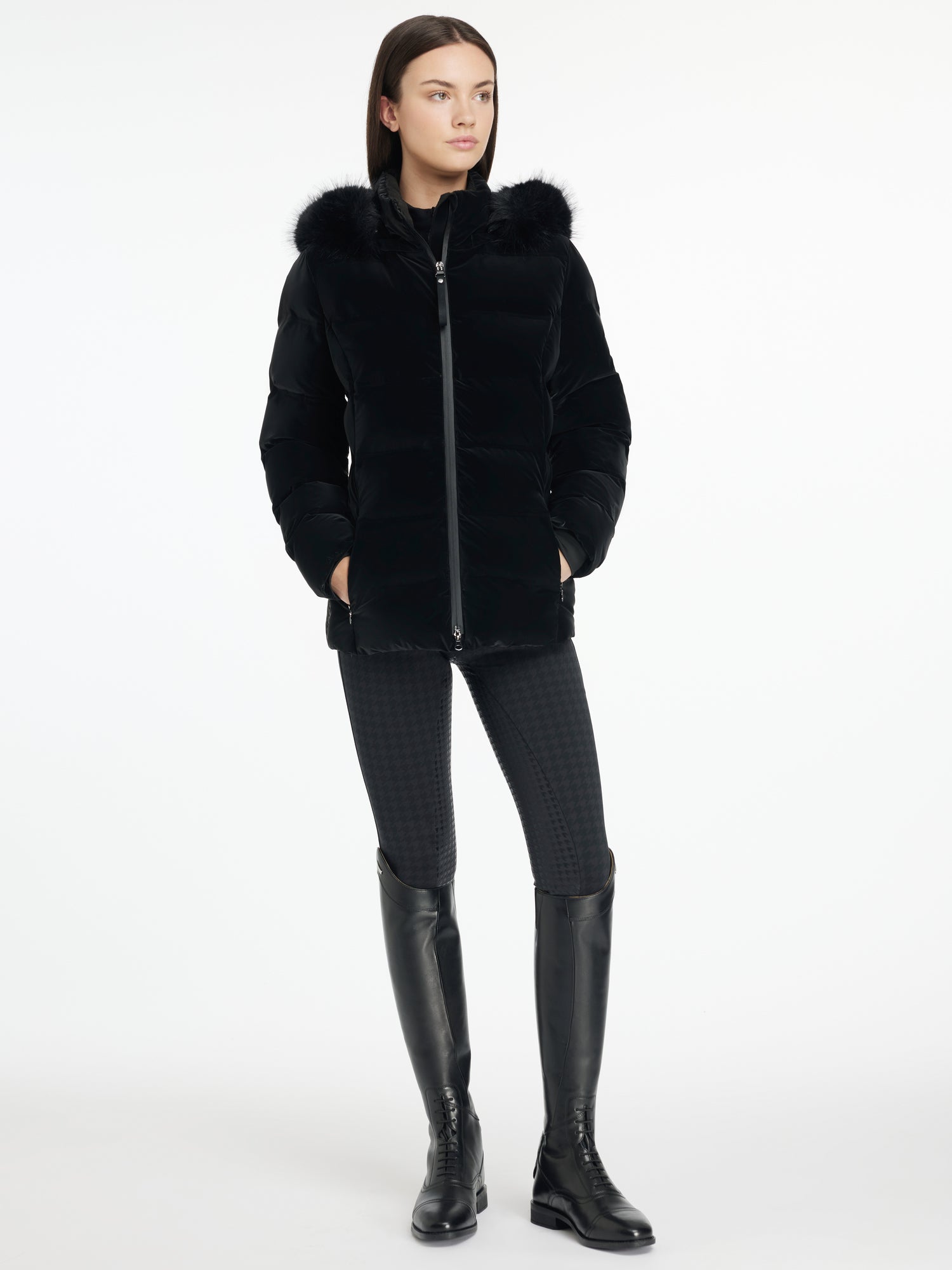 LeMieux Aspen Houndstooth Puffer Jacket
