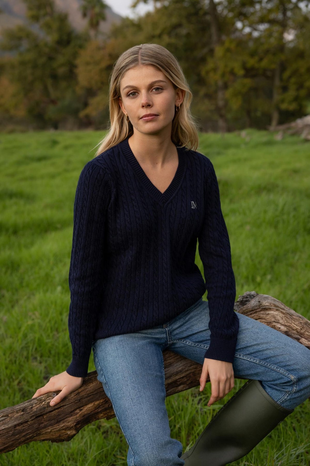 LeMieux Carla Cable V-Neck Knit Jumper