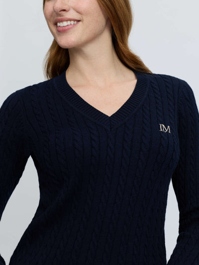 LeMieux Carla Cable V-Neck Knit Jumper