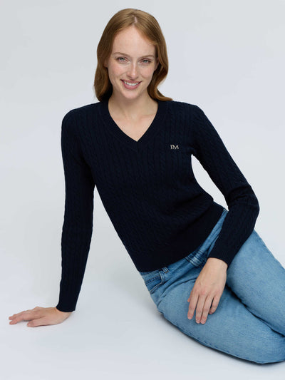 LeMieux Carla Cable V-Neck Knit Jumper