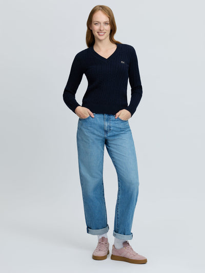 LeMieux Carla Cable V-Neck Knit Jumper