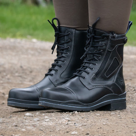 Kentucky Storm Waterproof Jodhpur Boots - Polished Black