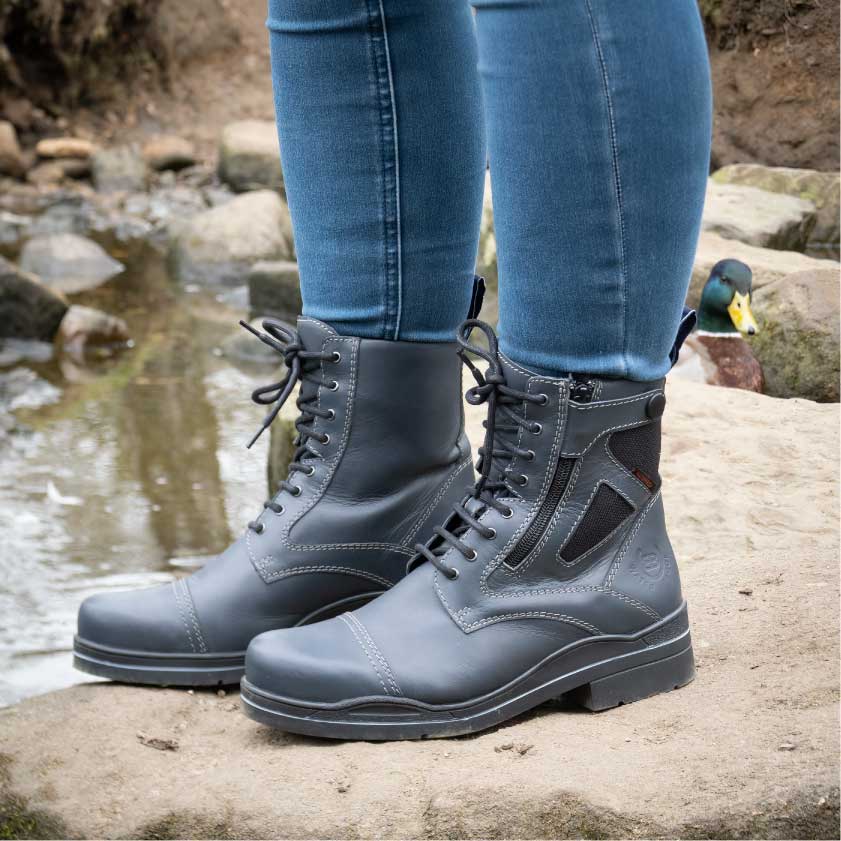 Kentucky Storm Waterproof Jodhpur Boots - Polished Navy