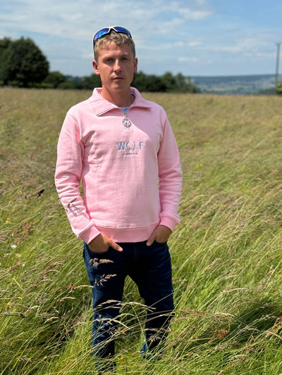 Wolf London Men's Pink Minchinhampton Quarter Zip