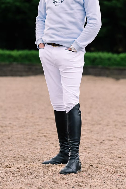 Wolf London Mens White Rowland Competition Breeches