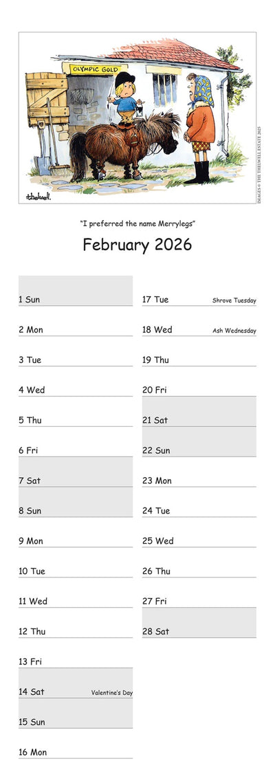 Thewell Pony Calendar 2026