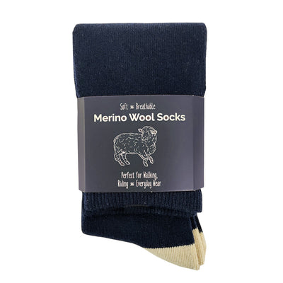 Premium Long Merino Socks - Navy Blue