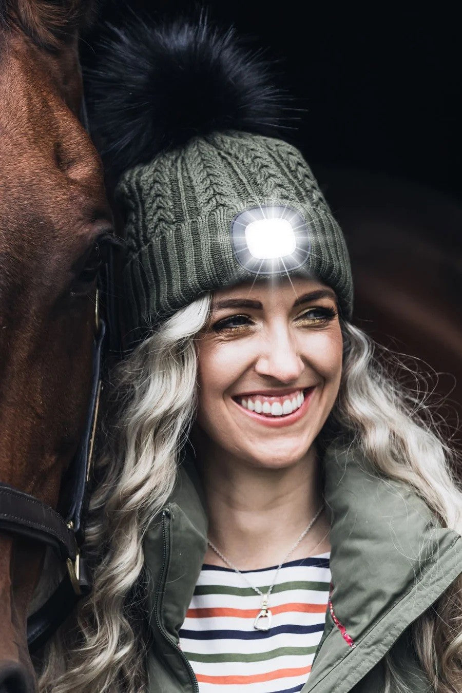 Equi Light LED Wool Pom Beanie – Treehouse Sporting Colours
