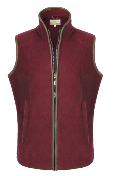 Fleece Gilets with leather trim