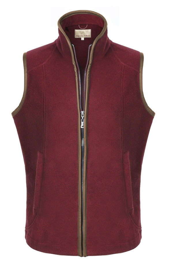 Fleece Gilets with leather trim