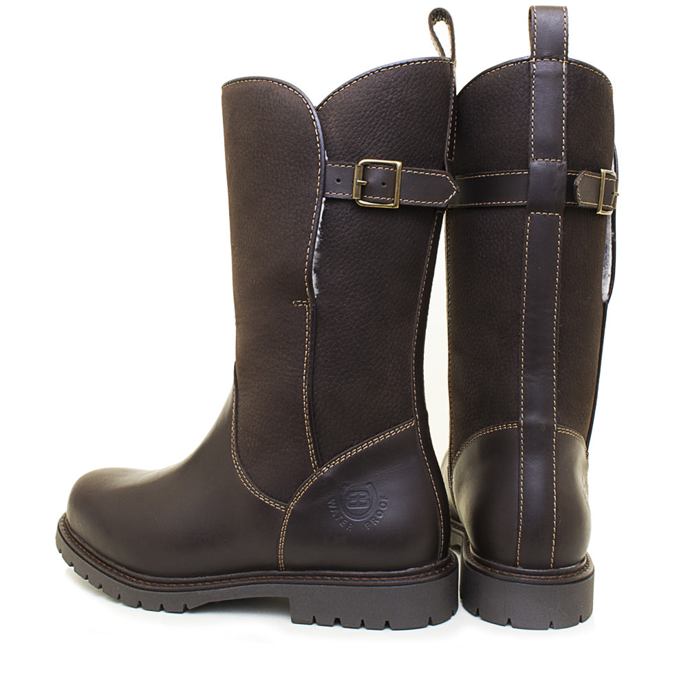 Quebec Waterproof Zip-up Fur Lined Boots - Brown