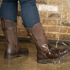 Quebec Waterproof Zip Up Mid Calf Boots - Brown
