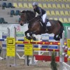 Benedetta Manfredi from Austria showjumping in her Helite Air Shell Gilet.