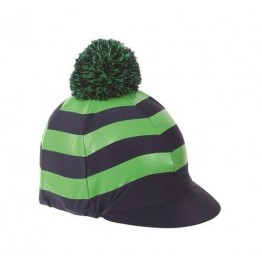 Stripes hat cover with woolly pom