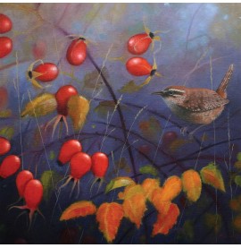 Bird Greeting Card - Autumn Wren